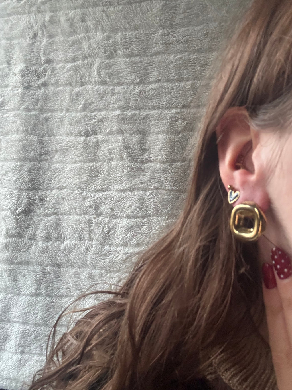 Boucles d'oreilles puces carrés